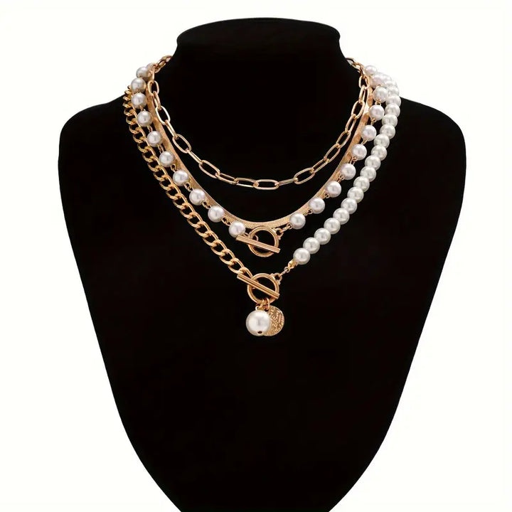 Κολιέ με Vintage Μαργαρίτες και Χρυσή Αλυσίδα Φίδι