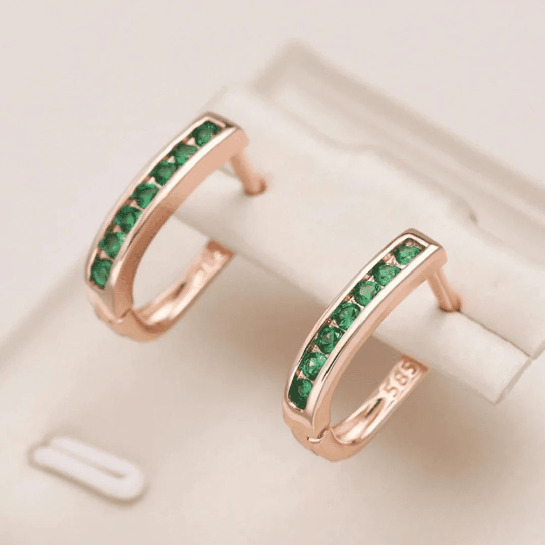 Elegant Emerald Crystal Earrings