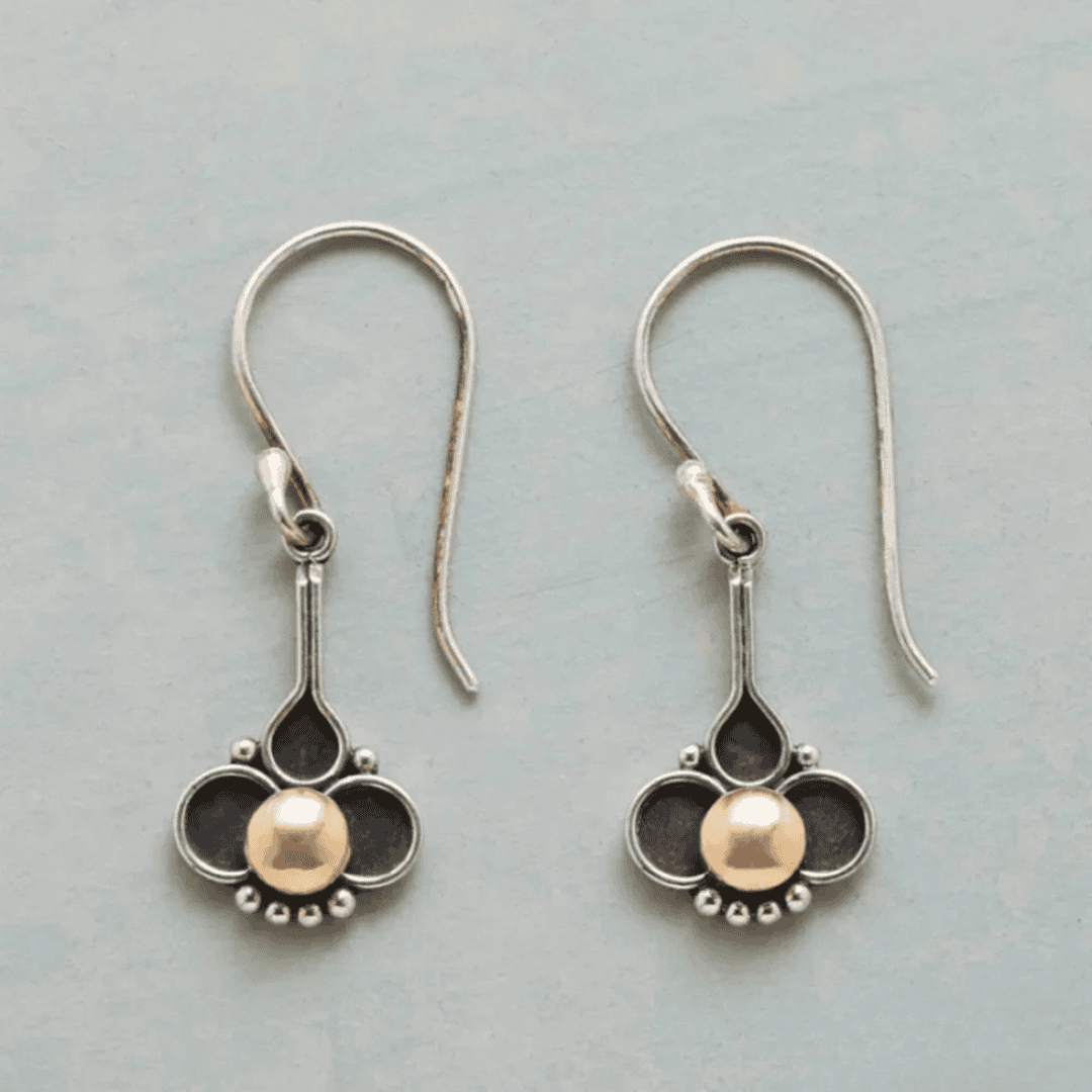 Bohemian Clover Pearl Silver Earrings