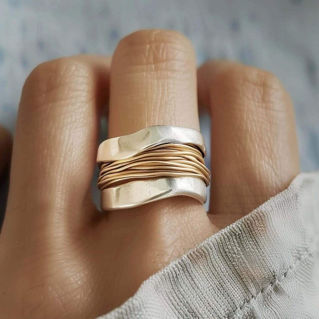 Silver and Gold Interwoven Ring