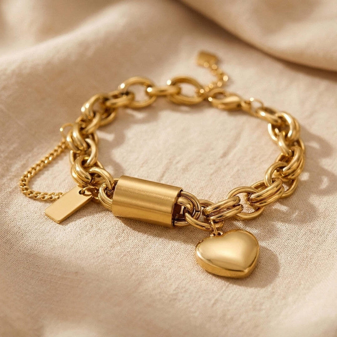 Heart of Gold Chain Bracelet