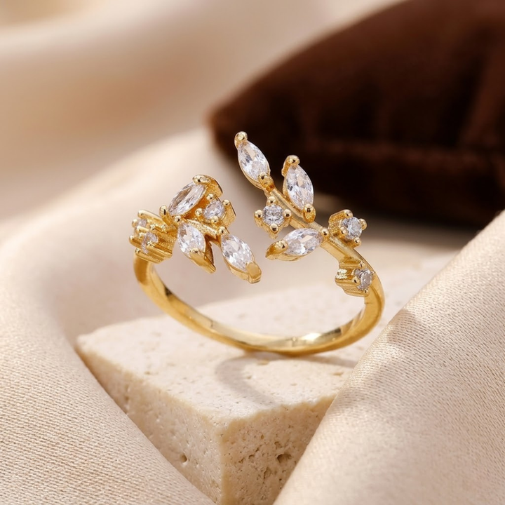 Adjustable Gold Leaf Ring
