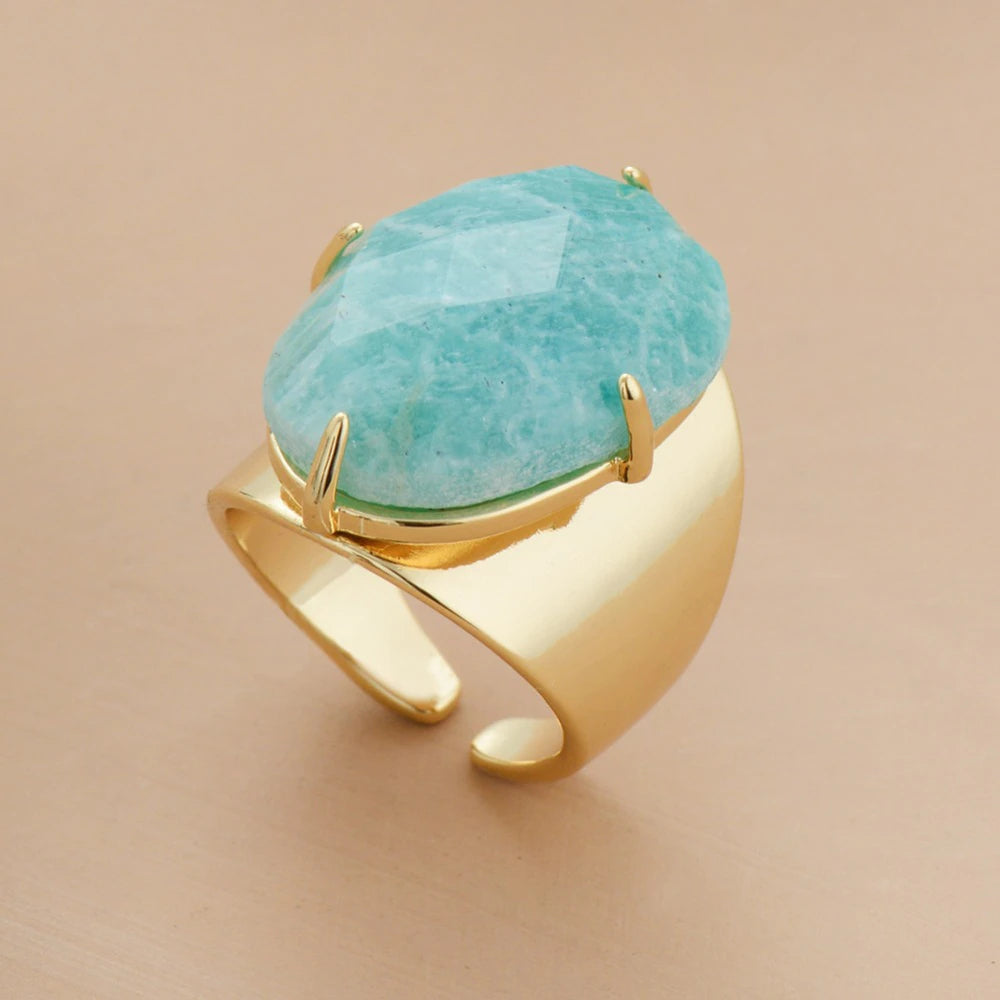Fortunate Amazonite Deity Ring