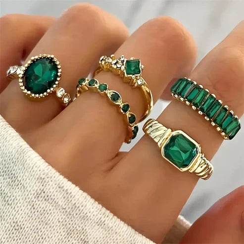 Zarina Elegant Emerald Ring Collection