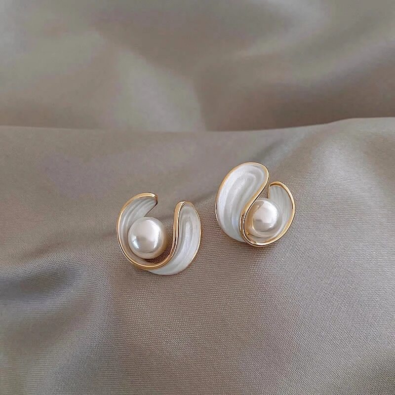 Antoinette Elegant White Opal Earrings