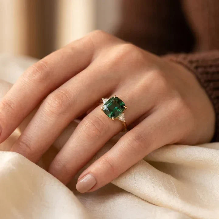 Cushion-Shaped Gold Solitaire Ring
