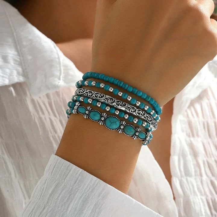 Turquoise Gemstone Bohemian Bracelet Collection