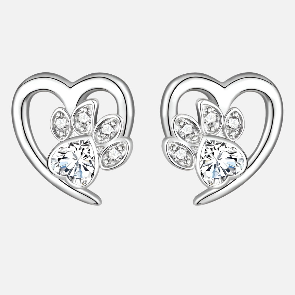 Σκουλαρίκια Καρδιάς με Ζιρκόνια για Πόδι