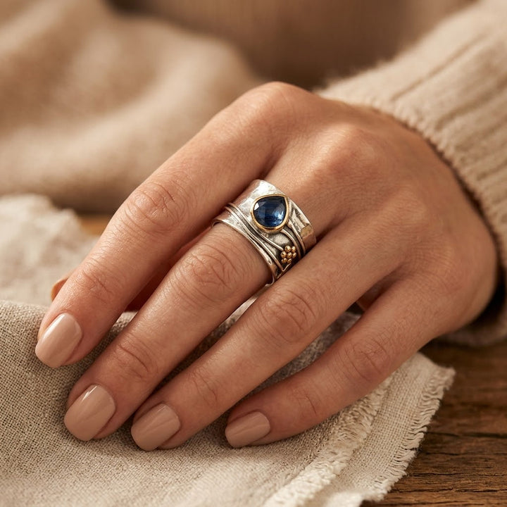 Gold and Silver Bezel Accent Ring