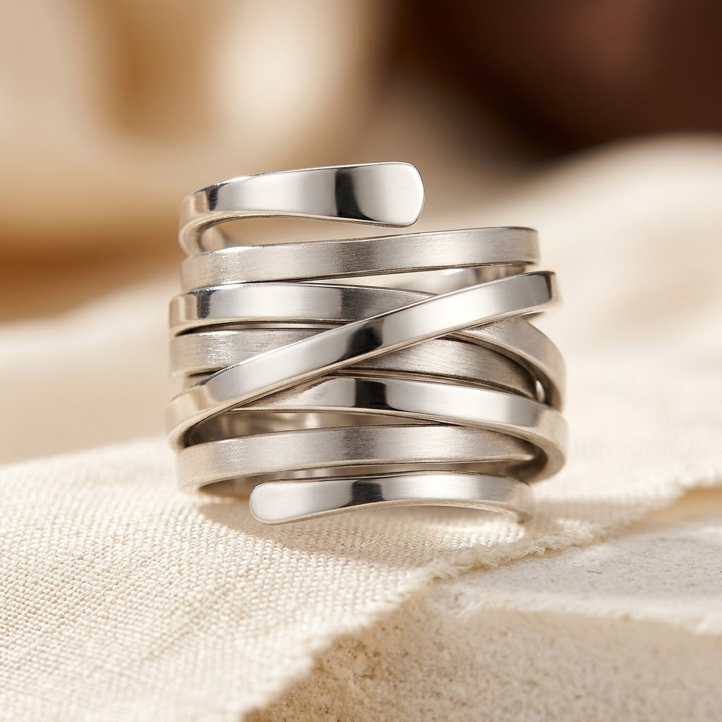 Silver Multiple Loop Band Ring