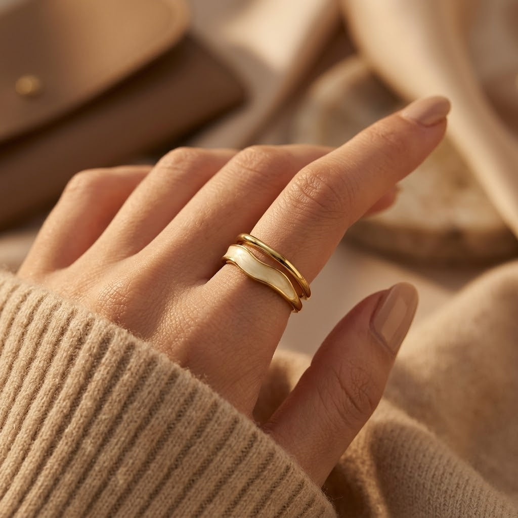 Sculpted Gold Twisted Wrap Ring