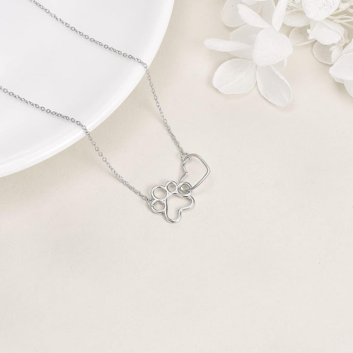 Κολιέ Ασημένιο με Αποτύπωμα – Κρύσταλλος Καρδιά Κρεμαστός