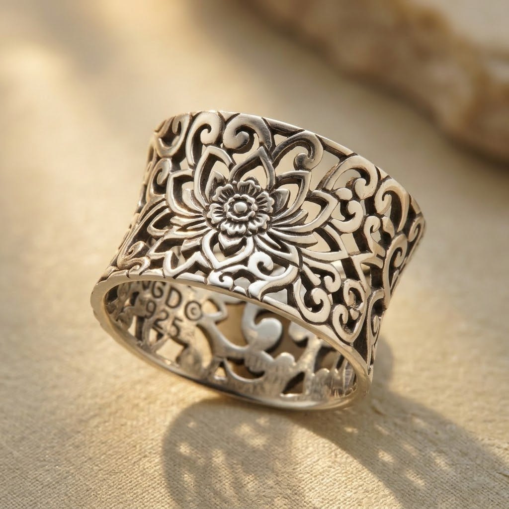 Delicate Silver Filigree Band