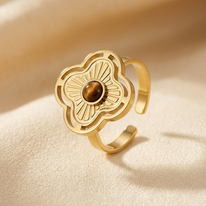 Floral-Inspired Open Band Ring in Gold