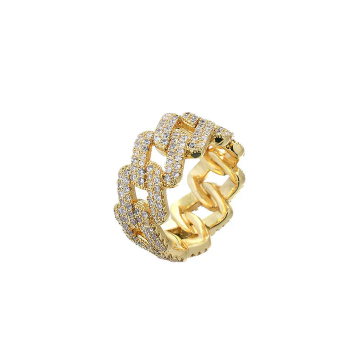 Sophisticated Zirconia-Embedded Gold and Silver Ring