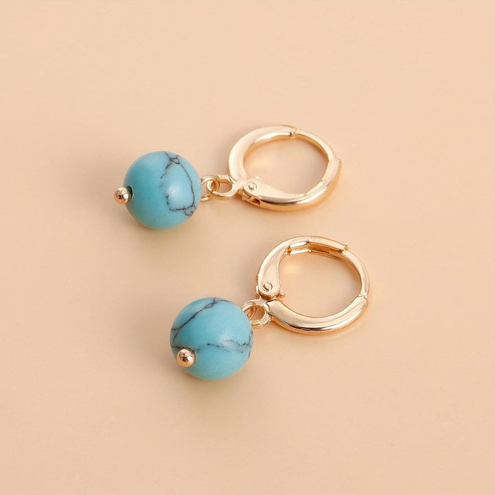 Vintage Turquoise and Gold Dangle Earrings