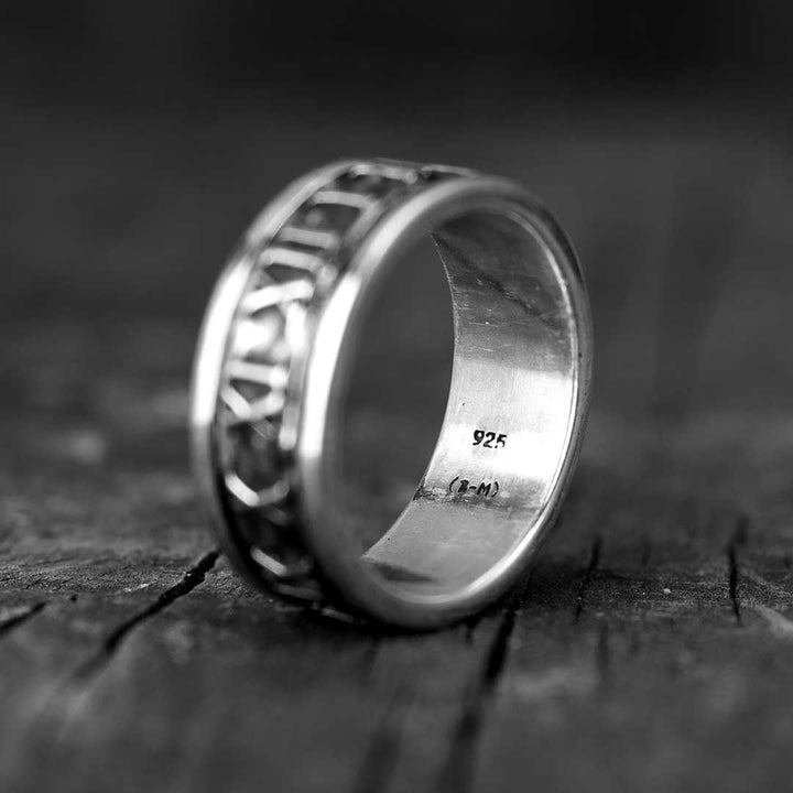 Δαχτυλίδι Fidget Ανδρικό με Ρωμαϊκούς Αριθμούς από Ασήμι 925