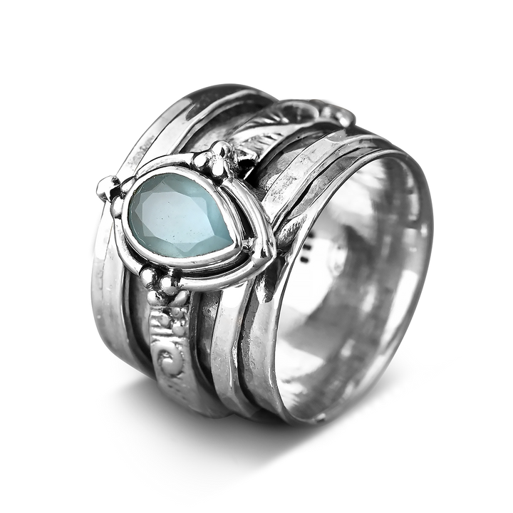 Δαχτυλίδι Fidget με Ακουαμαρίνα