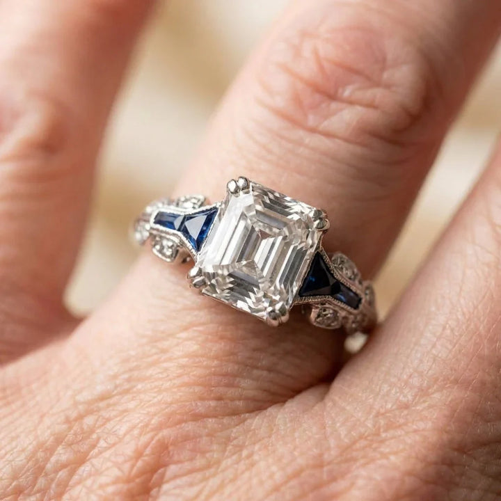 Opulent Blue and Silver Ring
