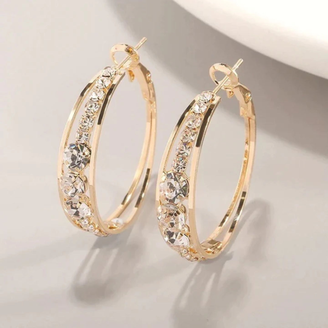 Chic Glittering Hoop Earrings