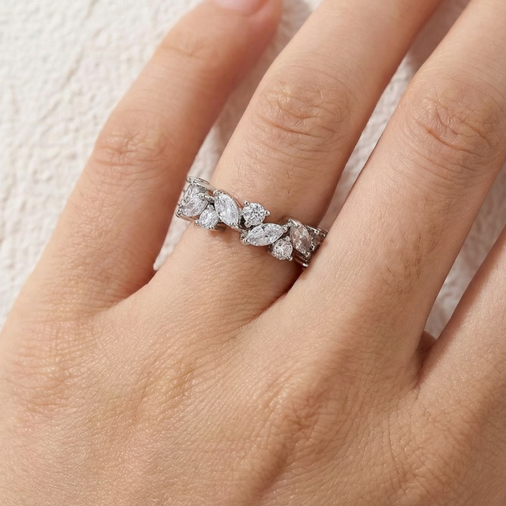 Classic Marquise and Round Diamond Eternity Band