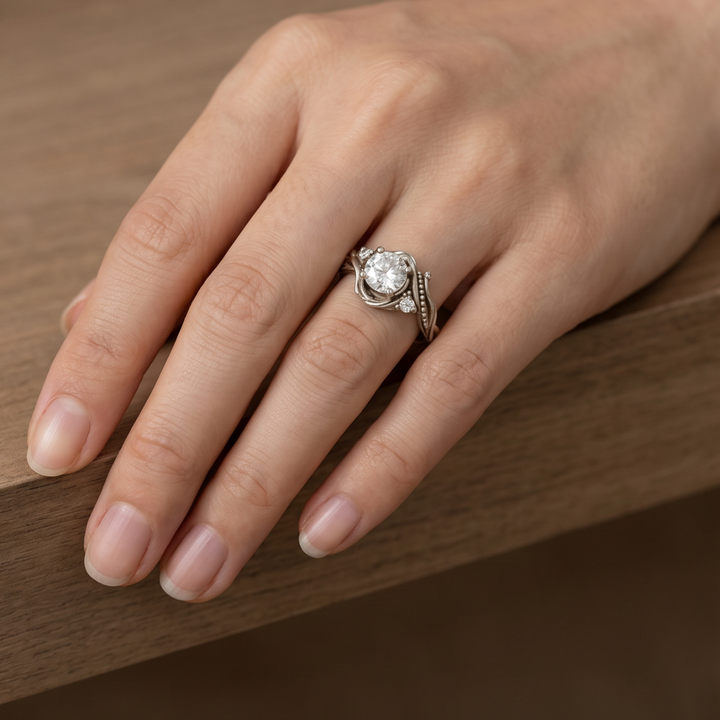Sophisticated Silver Branch Zirconia Ring