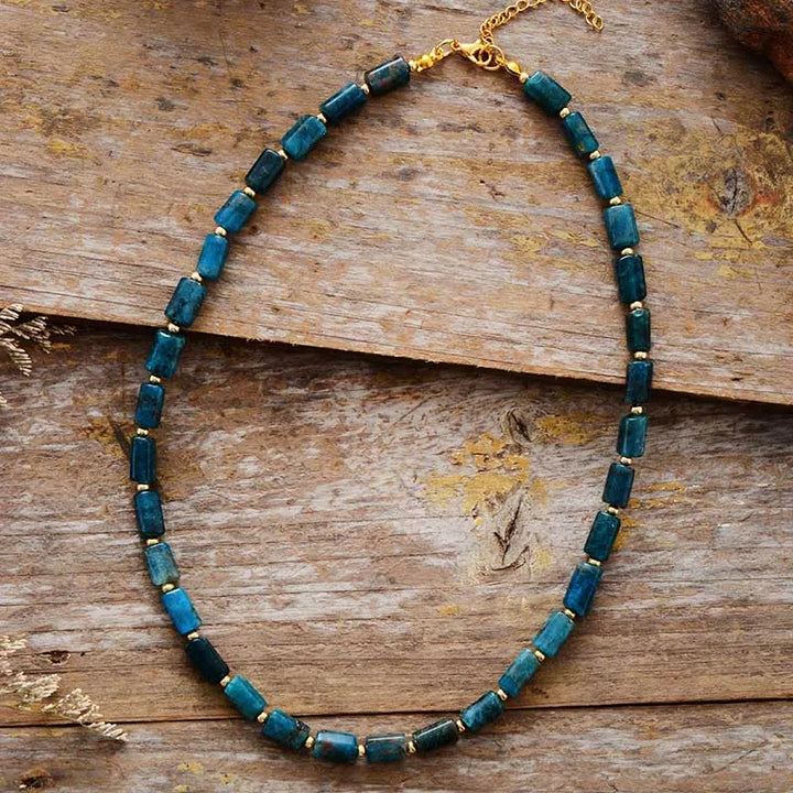 Φυσικό Κολιέ Choker με Απατίτη