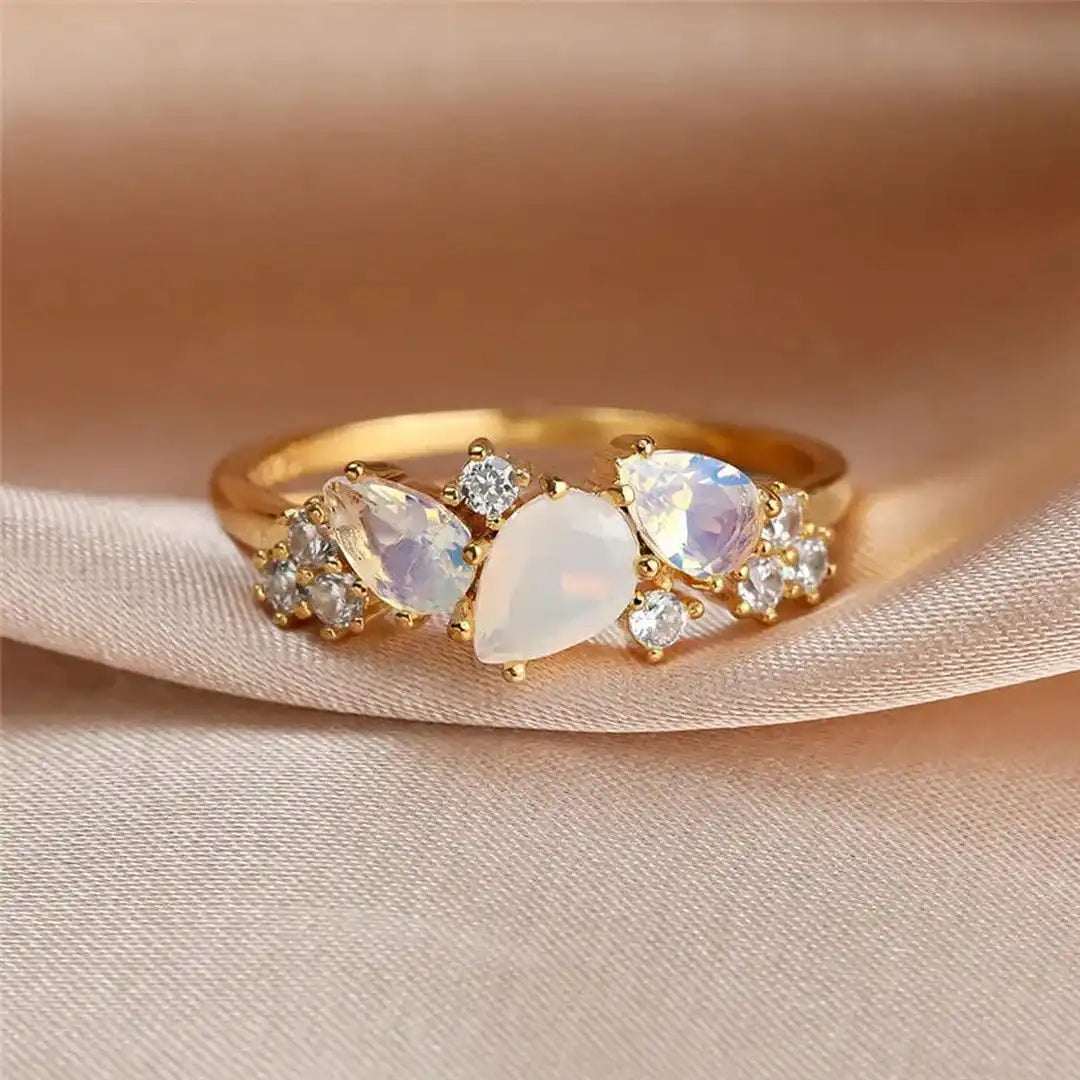 Antique Golden Moonstone Band
