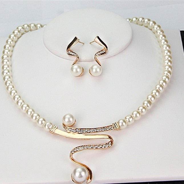 Authentic Pearl Jewelry Set: Necklace and Earrings