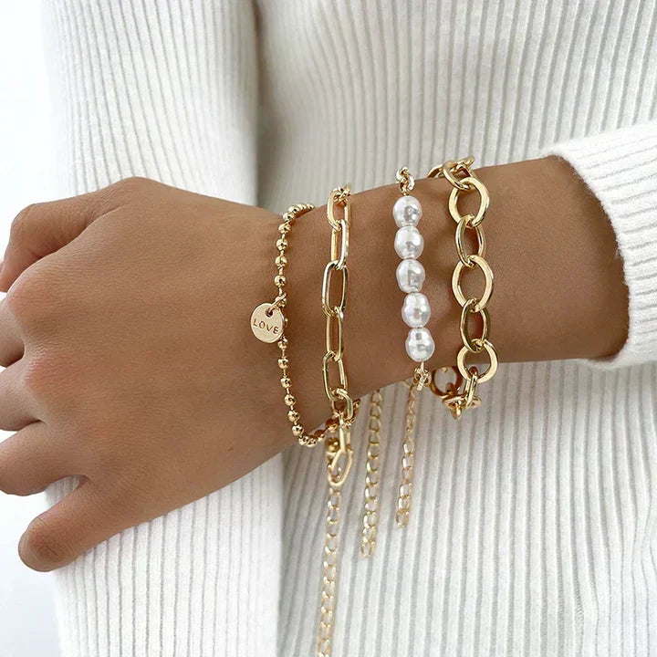 Gold Pearl Bracelet Collections