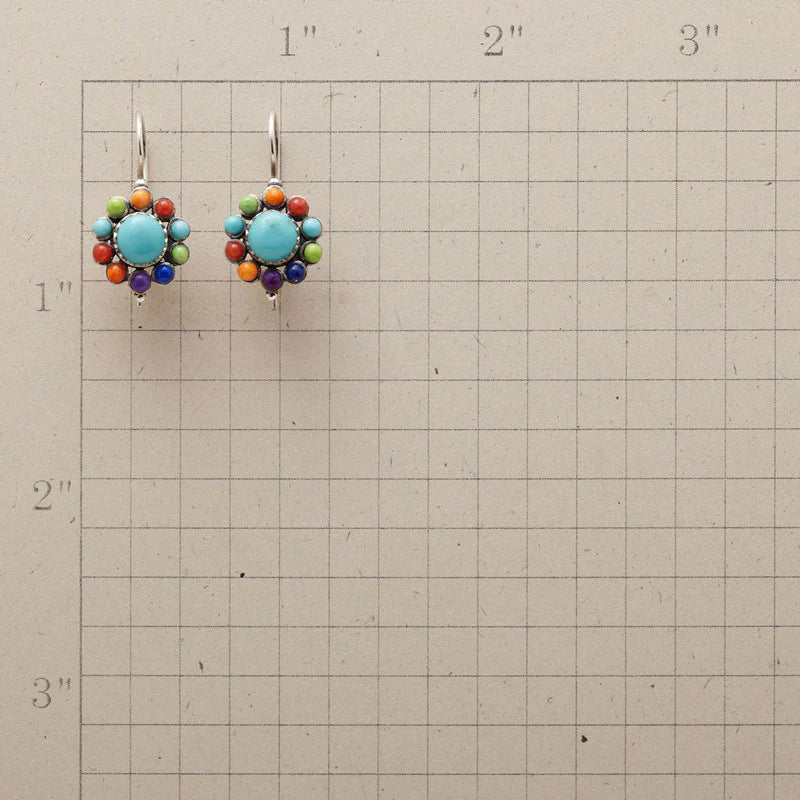 Iris - Vintage-Inspired Turquoise Hoop Earrings