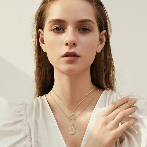 Pavé Initial Necklace Set