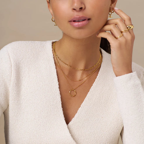 Triple Row Open Circle Necklace