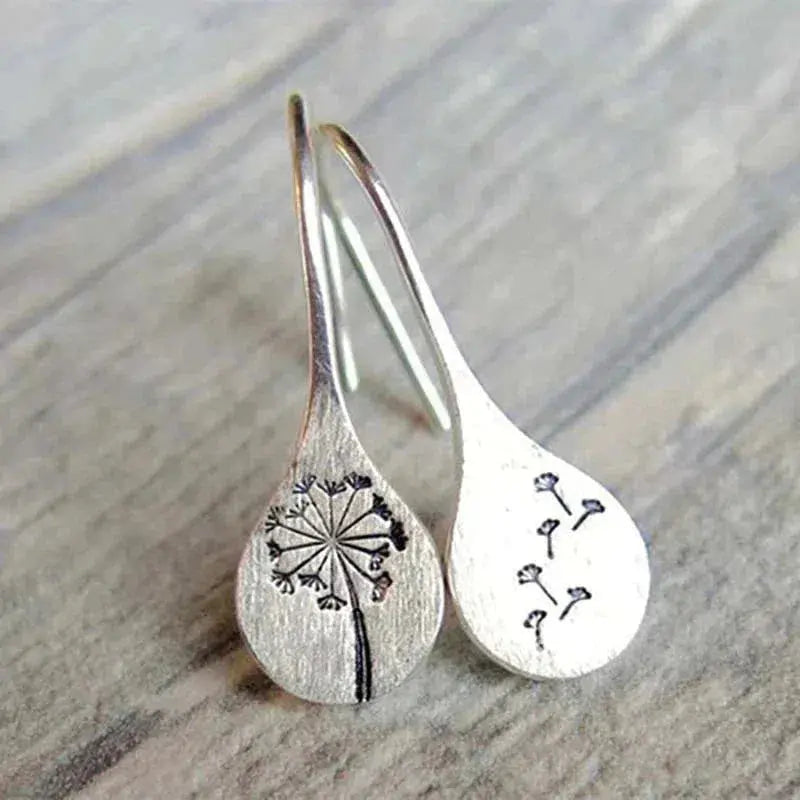 925 Sterling Silver Dandelion-Inspired Ear Jewelry