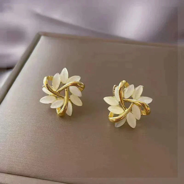 Sonja Graceful White Opal Earrings