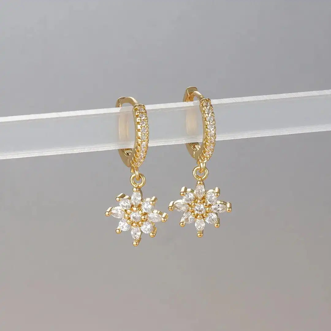Eternal Crystal Snowflake Drop Earrings