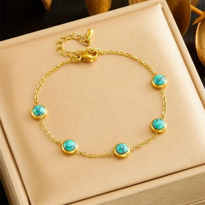 Bohemian-Inspired Silver Jewelry Set with Turquoise Necklace, Earrings, and Bracelet