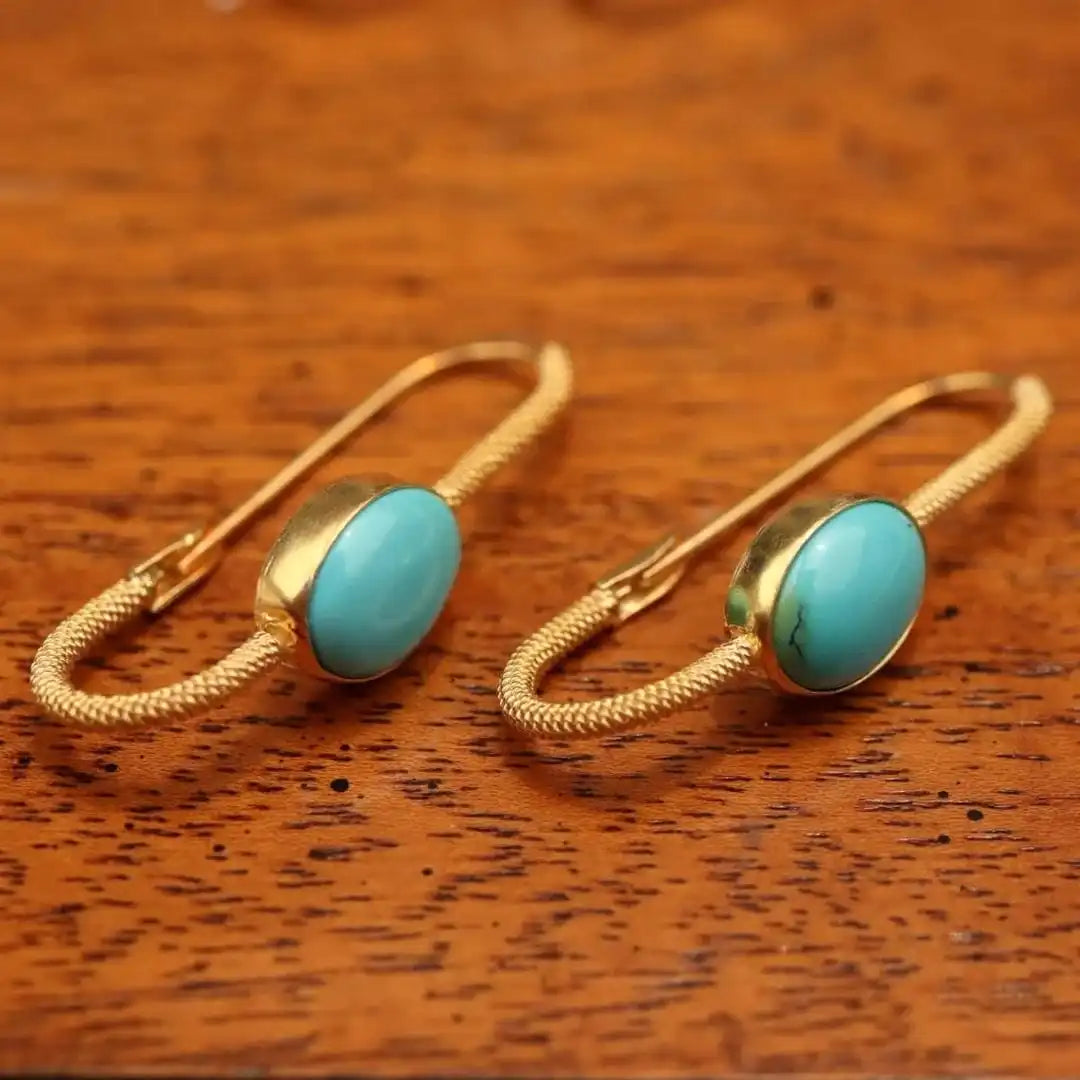 Eternal Gold Turquoise and Pearl Moonstone Earrings