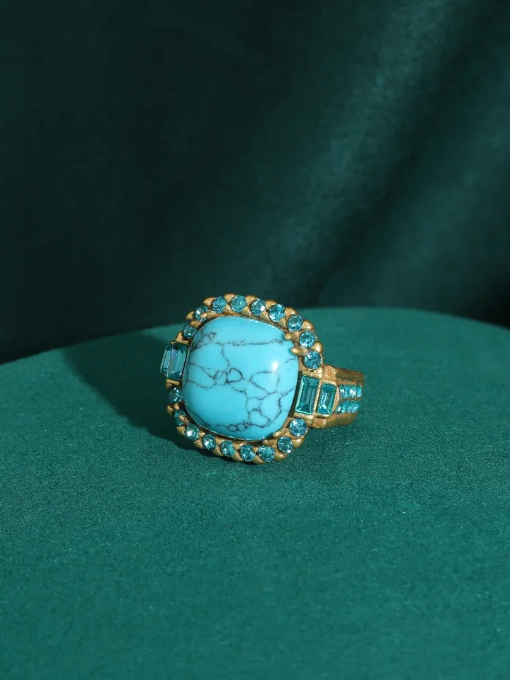 Vintage Art Deco Turquoise and Gold Band