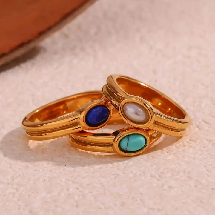 Vintage Gold Natural Stone Ring