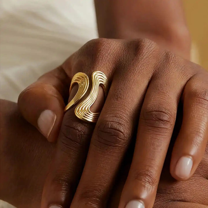 Sophisticated Gold Bead Ring