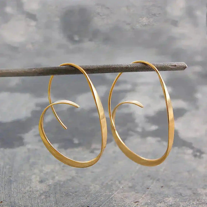 Open-Design Spiral Drop Earrings