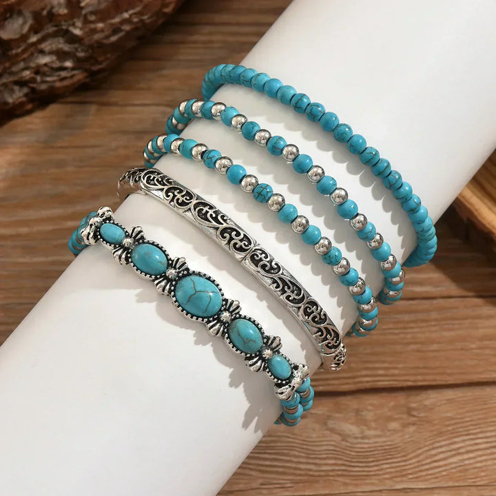 Bohemian Turquoise Gemstone Bracelet Collection