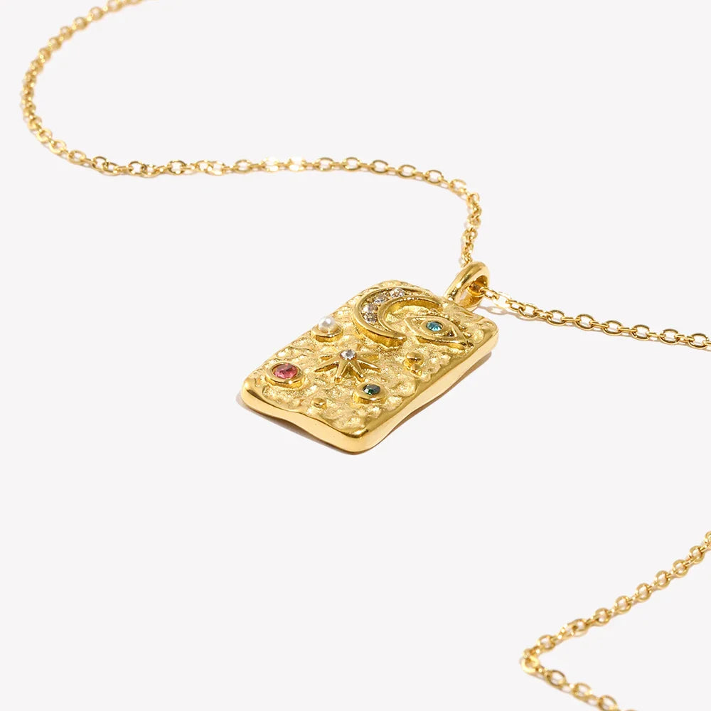 Κολιέ με Ριγέ Κρύσταλλα