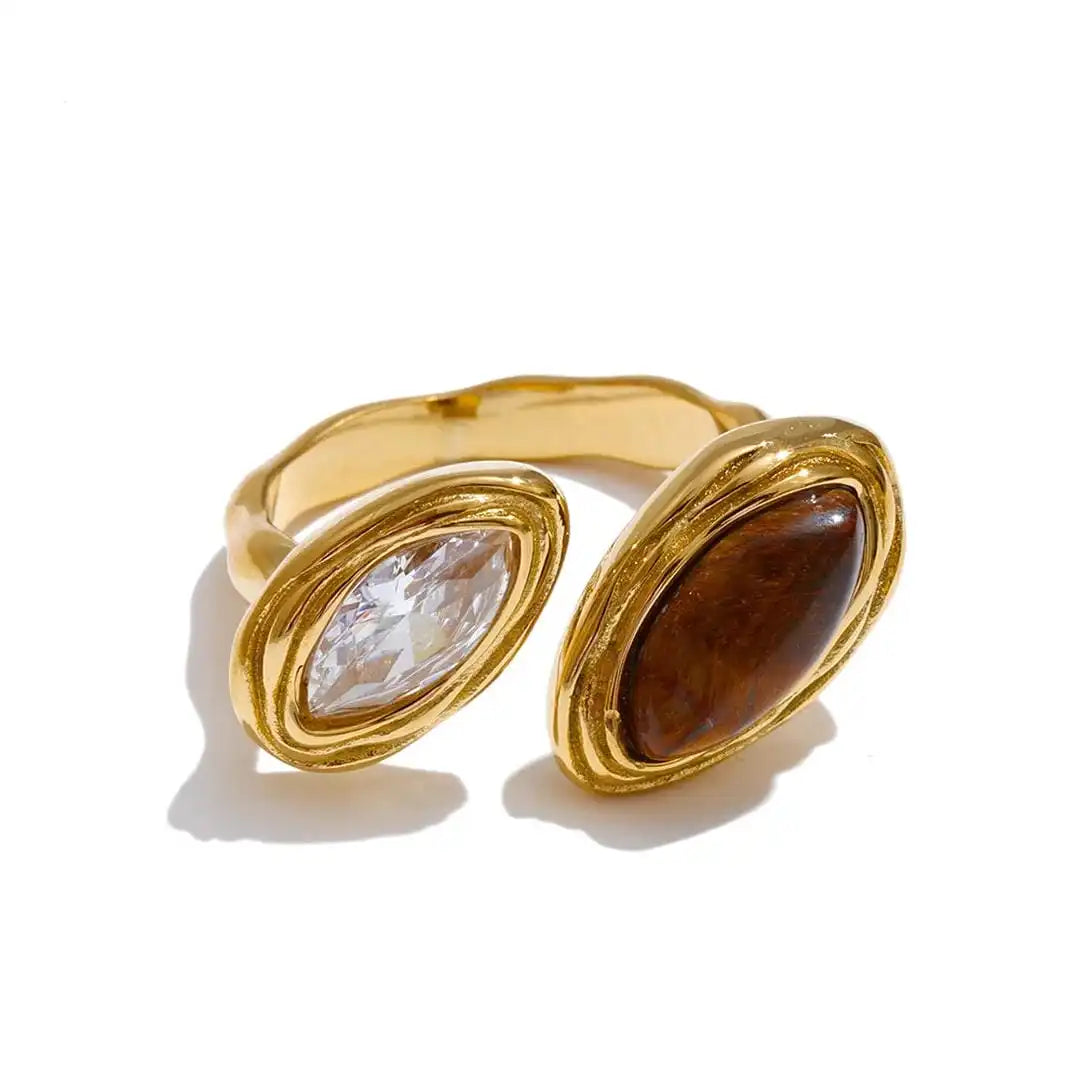 Twisted Double Marquise Ring