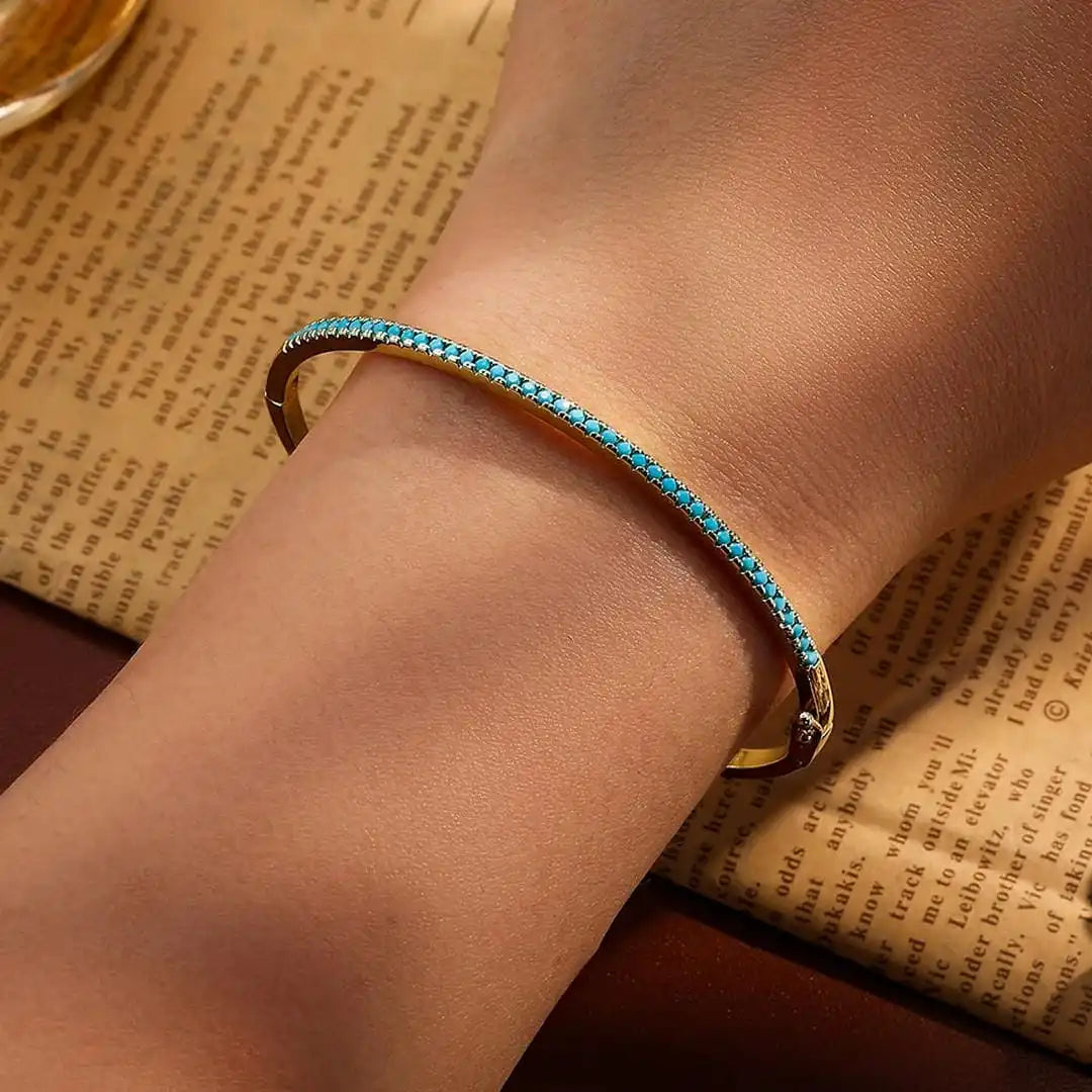 Turquoise and Gold Stone Bracelet