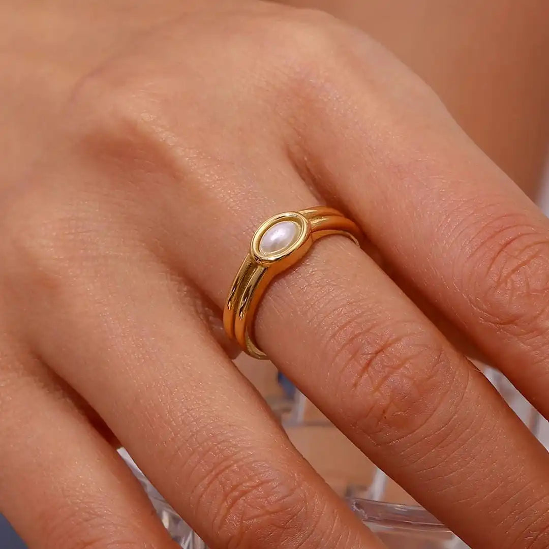 Vintage Gold Natural Stone Ring