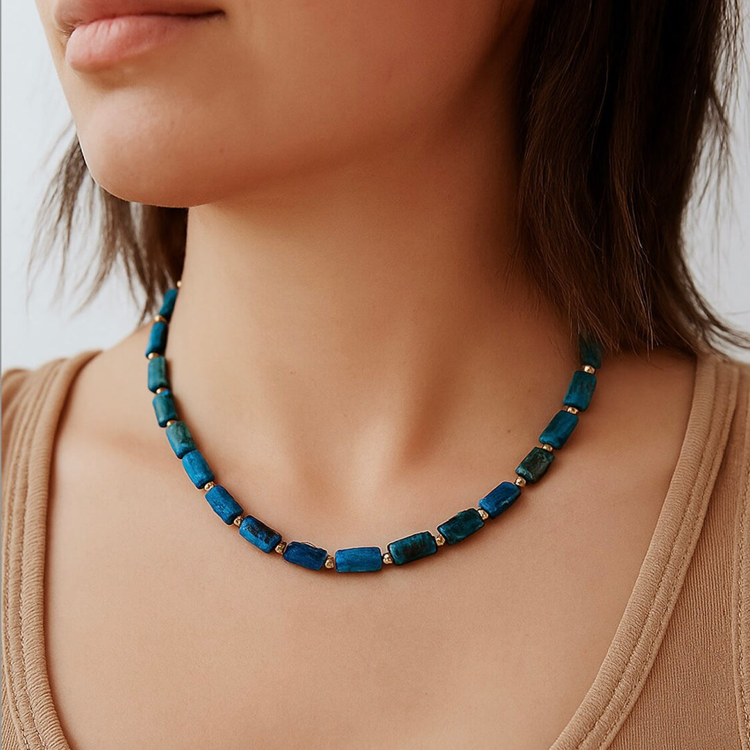 Φυσικό Κολιέ Choker με Απατίτη