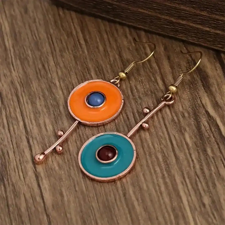 Antique Bronze-Toned Gemstone Earrings
