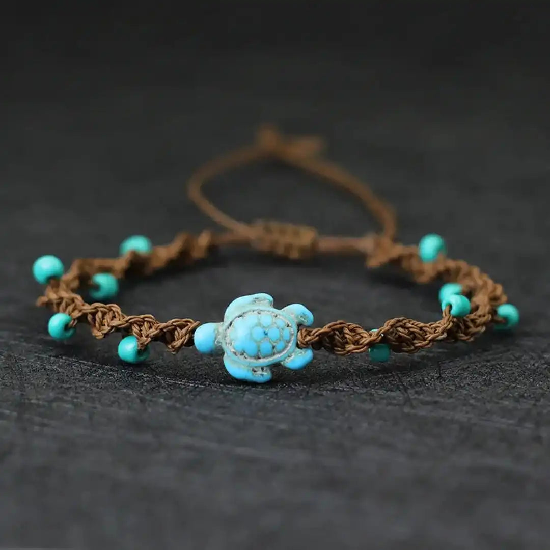 Bohemian-Inspired Beaded Turtle Cord Bracelet